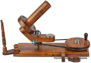 CV Yarn Ball Winder Wooden Hand Operated for Knitting and Crocheting Antique Natural Knitter's Gift Center Medium brown