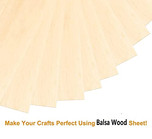 12 Pack 8X16X1/8 Inch Balsa Wood Sheets, Unfinished Wood Sheets Wooden Board For Diy Crafts Ornaments Models #TOP7