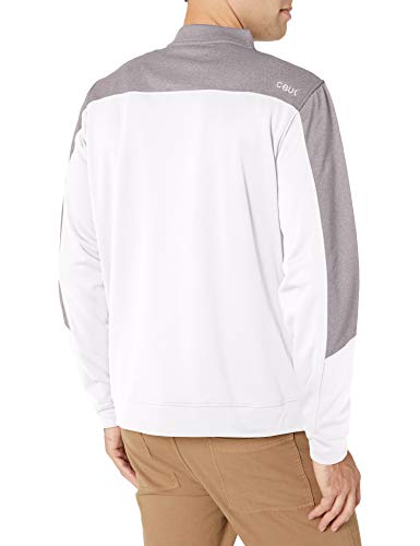 Image of CBUK Men's Pop Fly Colorblock Heathered Fleece Full Zip Bomber Jacket