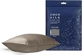 [COCOSILK] シルク 枕カバー 25匁 ファスナー 片面 シルク100％ 6Aランク OEKO認証済み ピローケース まくらカバー 美髪 ココシルク (アッシュブラウン, 封筒/50×70cm)