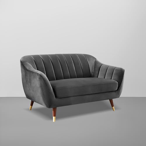Image of Casaliving Anyse 2 Seater Sofa Set for Living Room (Black Fabric) Premium Fabric Sofa