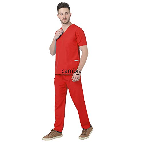 Image of Cambia Scrub Suits for Doctors Men /OT Dress Unisex (L, Red)
