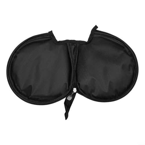 Portable Table Tennis Racket Case, Semicircle for Ping Pong Paddle Bag with Hand Strap, Dustproof Oxford Cloth Storage Bag for Racket Protection, Lightweight and for Easy to Carry (Color(Black)