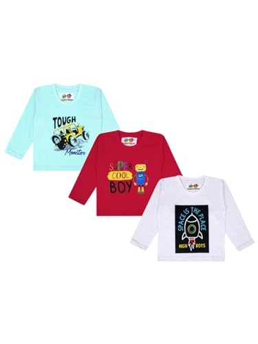 Image of superminis Boy's /Girls Cotton Round Neck Full Sleeves Regular Fit T Shirts With Trendy And Fun Prints