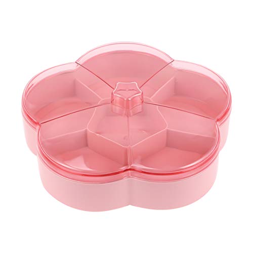 Hemoton Transparent Lid Snack Case Single-layer Divided Candy Box Snack Serving Tray for Dried Fruits Nuts and Treats for Parties and Gatherings