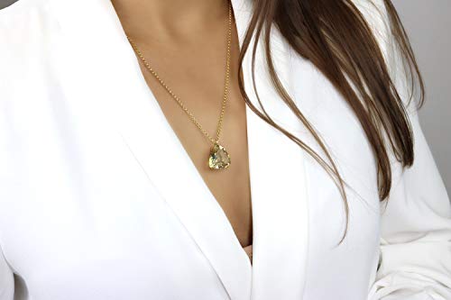 Pendentif Quartz Jaune Trillion Anémone - Bijoux Faits Main d'Exception
