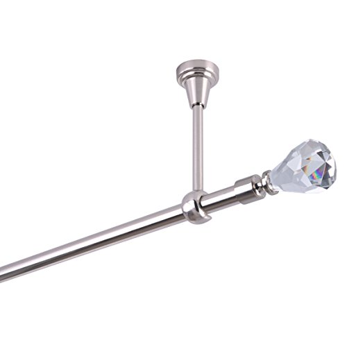 Gardinenstange 16 mm 1-Lauf Deckenbefestigung Edelstahloptik Metall Neu (180) Cover