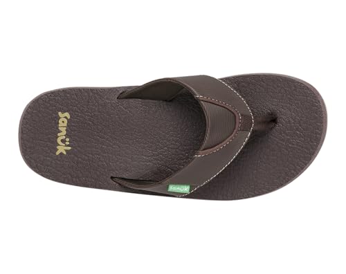 Image of Sanuk Kids unisex-kids Root Beer Cozy Flip Flop