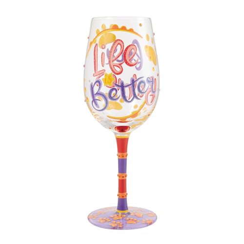 Verre à vin artisanal Enesco multicolore en édition peinte - 2