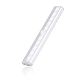 ICOCO Motion Sensor Cabinet Light, 10-LED Battery Powered Wireless Motion Sensing Night Light with Magnetic Strip for Wardrobe, Closet, Attics, Hallway, Washroom