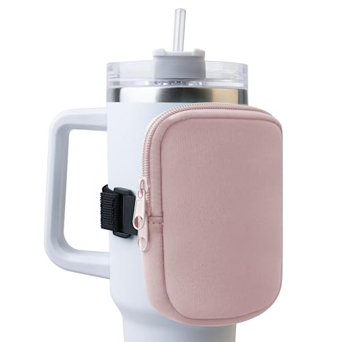 Bolsa para botella de agua Stanley de 40 onzas con asa, accesorios de gimnasio para mujer, bolsa de cinturón compatible con Stanley/Simple Modern Tumbler Accessories(rosa)