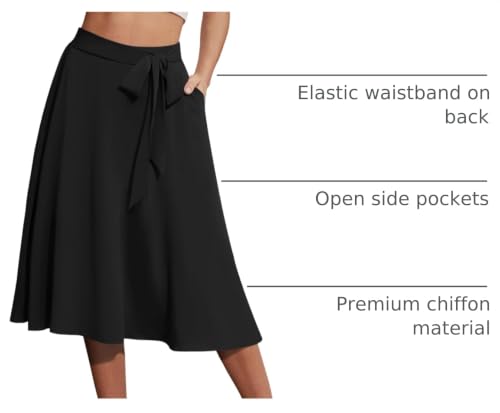 Women's A-Line Midi Skirt with Pockets Below The Knee Skirts S-2XL - Image 5