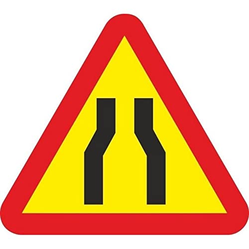 Normaluz V11009 - Señal Vial Triangular Estrechamiento En La Calzada Metalica Termolacada 70 Cm Con Cte, Ripci