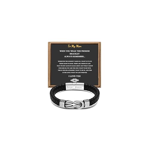 Gifts for Men Husband Boyfriend Gift Ideas Bracelets for Men Birthday Fathers Day Anniversary Valentines Day Christmas Gifts for Men Boyfriend Husband Gift from Wife to My Man Bracelet 7.5inches