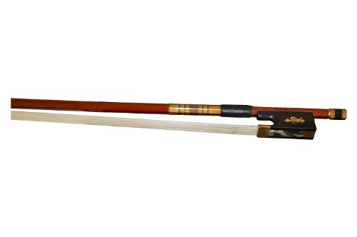 Full-Size 4/4 Silver Winding Violin Bow, Fluer-De-Lys Inlay, Golden Mount, Well-Balanced #TOP5