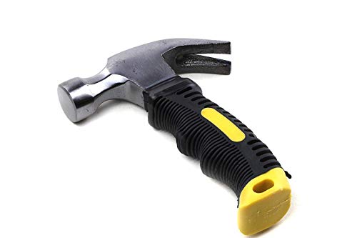 Image of MSA Heavy Duty 1PCS Small Hammer Stubby Mini Claw Hammers Short Handle Plastic Grip,Iron Hammer Car Safety Glass Escape Hammer Broken Window Hardware Tools - Random Colour