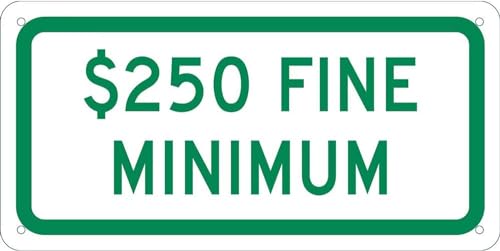 NMC Traffic Sign, Parking $250 Fine, 6