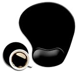 DOOKE Ergonomic Mouse Pad with Wrist Support and,Mouse Pads with Non-Slip PU Base for Home Office Working Studying Easy Typing & Pain Relief Black