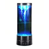 Lancoon Lampada Tornado con Luce Notturna da Scrivania LED Silenziosa | Generatore di Tornado 7 Colori Cangianti Facile da Usare per Decorazione Della Casa Natale Camera da Letto Ufficio Nera