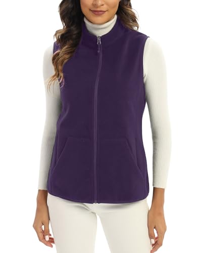 Gilet polaire violet sans manches femme Argstar taille S avec poches zippé léger