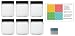 Clear 4 oz Plastic Jar Black Lid 6 pk with Mini Jar