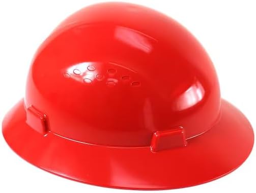Snap Lock 4 Point Ratchet Suspension Full Brim Hard Hat/Safety Helmet - 6-1/2" to 8" Heads - Red, Mfr: 40410-A