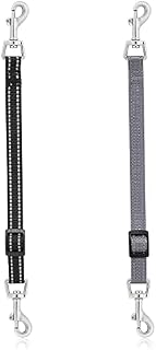 Cobee Dog Collar Clips, 2 Pcs Reflective Nylon Prong Collar, Backup Collar, Safety Adjustable Pet Dog Collar Harness Connector, Double Ended Backup Clasp Clip for Dog Puppies(Black, Gray)