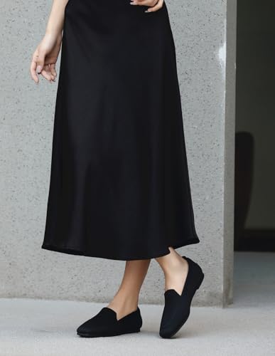 DADAWEN Womens Square Toe Flats Knit Dress Shoes Comfortable Women Shoes Slip On Shoes for Woman Soft Ballet Walking Flats Shoes3