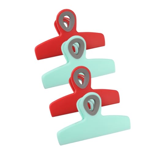 Holibanna 4 Piezas Pinzas de Sellado para Bolsas de Comida de Clips para Snacks Colores Rojo y Verde para Mantener Frescos Aperitivos