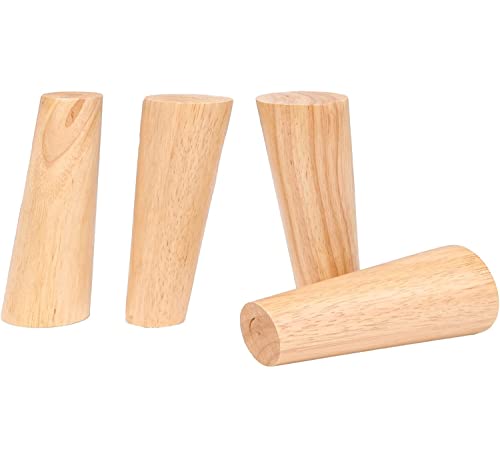 RDEXP Bois de ch¨ºne 15 cm de hauteur fiable Pieds de meubles avec plaque de fer Canap¨¦ Table Armoire Pieds Lot de 4 Cover