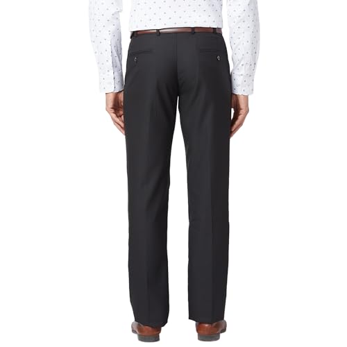 Image of Park Avenue Men's Regular Fit Polyviscose Blend Structure Pattern Flat Front Formal Trouser