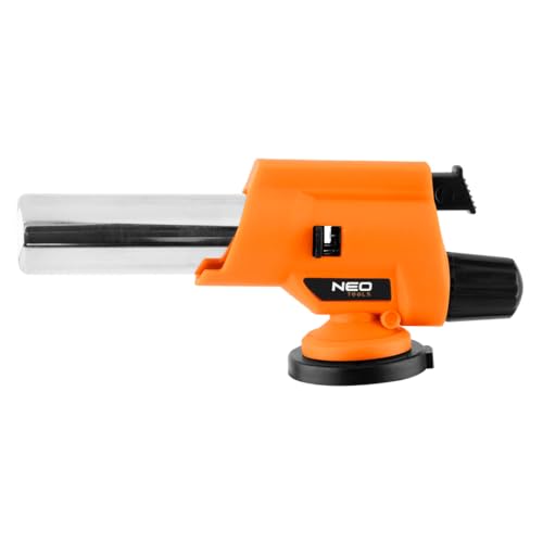 NEO TOOLS Chalumeau à souder - Brûleur à gaz pour la maison, la restauration, la pêche, l'artisanat et les ateliers automobiles - Allumage piézo - Brûleur avec gaz butane/propane-butane - Facile et