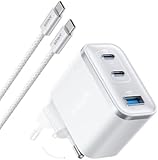 Anker Nano 70W USB C Ladegerät, 3-Port-Netzteil mit ultraschneller 70W Leistung, kompakt & stylisch, für iPhone 17/Pro/Pro Max/iPhone Air/16/15, MacBook Air, iPad, Pixel, Galaxy und mehr