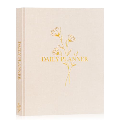 Lanpn Agenda Quotidien Journalier, Daily To Do List Planner Planificateur Liste de Tâches Non Daté, Planification Journée Journalière Quotidienne Femme Homme étudiant Scolaire Organisateur, Beige