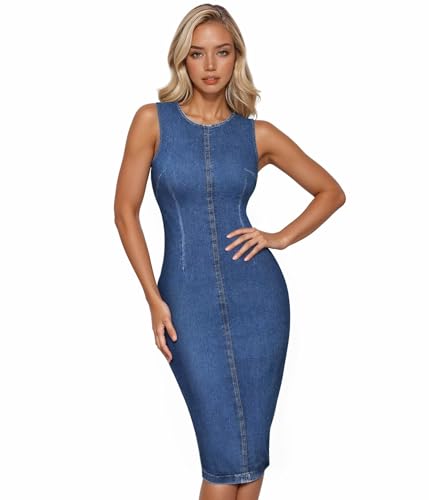 Image of Hybrid & Company Women's Sleeveless Denim Dress