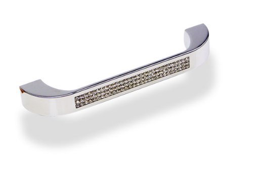 Griff Möbelgriff Schrankgriff Metall mit Swarovski-Einlagen, Oberfläche glanz...