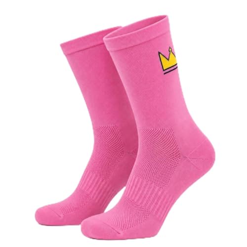 Meia Poliamida Corrida Feminino Cano Medio Compressão Top Ciclismo Bike Academia Tamanho Único 35 ao 43 Anti Bolhas Esportiva Sport Performance Feminina (Rosa)