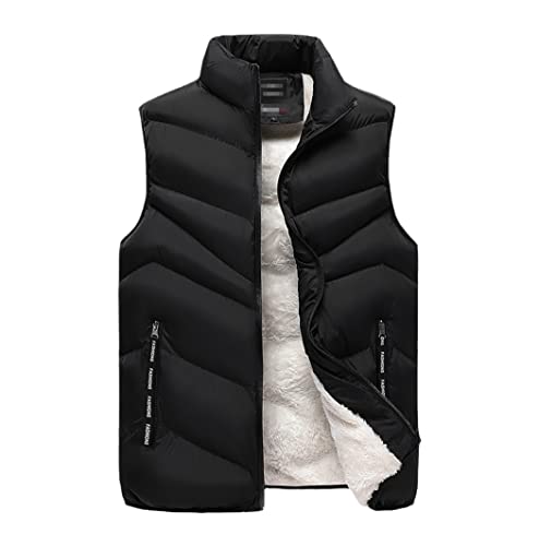 Chaleco de lana de hombres para invierno en negro talla L