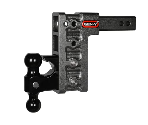 GEN-Y 2 Receiver 16,000 lb Drop Hitch, Drop Rise: 7.5 Pintle Ball Mount Combo Hitch, Dual-Ball Mount, Adjustable Pintle, GH-524