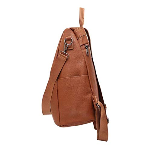 Mochila Bolsa Em Couro Feminina Impermeavel Moda Fashion (Marrom)