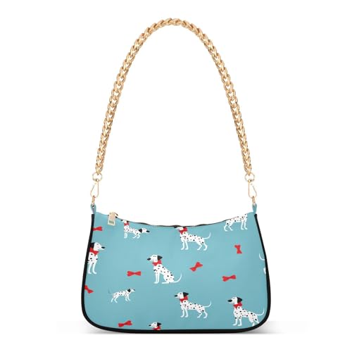 Shoulder Bag for Women Playful Dalmatians Tote Handbag Crossbody Bag with Zipper Closure