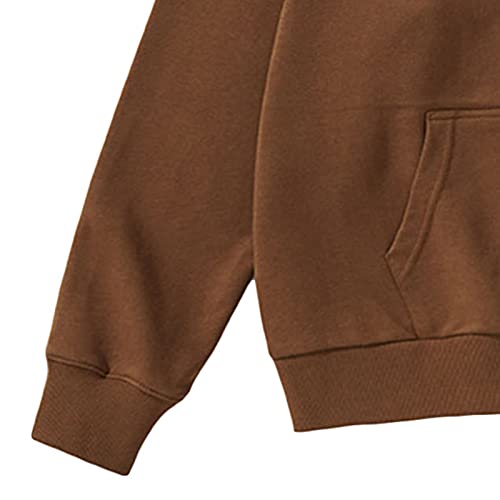 Men'S Classic Fleece Full Zip Hoodie Loose Fit Midweight Sweatshirt Casual Long Sleeve Pullover Hooded Sweater, Brown, Large3