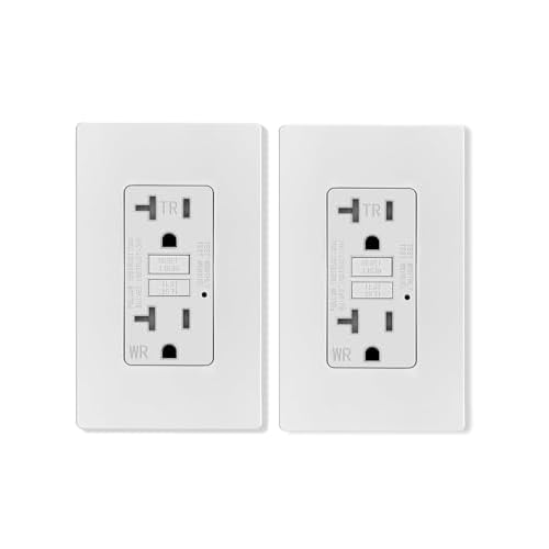 MOES GFCI Outlet 15/20 Amp, Self-Test GFCI Electrical Outlet with Tamper Resistant Receptacle, Screwless Wall Plate, LED Indicator,UL Listed, Matte Wh