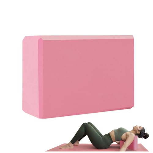 MBKHFLL Yoga Block - Supportive Latex-Free Eva Foam - Soft Non-Slip Surface with Beveled Edges for Yoga, Pilates, Meditation - Yoga Accessories for Stability, Balance, Deepen Stretches (Pink)