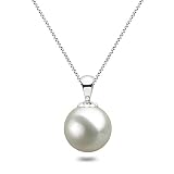 White Japanese AAAA 6mm Freshwater Cultured Pearl Pendant Necklace 18 Inch Solitaire Necklace Pendan