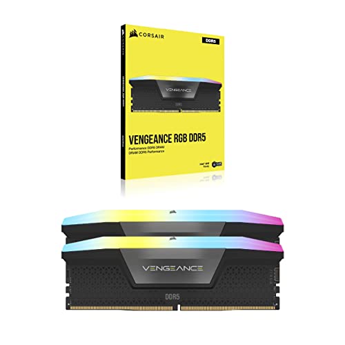 Corsair VENGEANCE RGB DDR5 RAM 32GB (2x16GB) 6400MHz CL32 Intel XMP iCUE kompatibilní počítačová paměť - černá (CMH32GX5M2B6400C32)