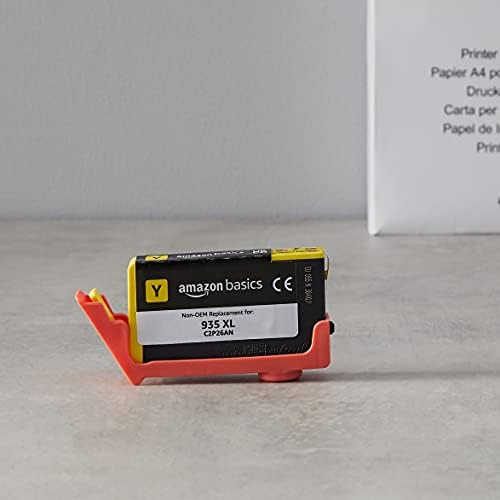 Amazon Basics Remanufactured High-Yield Inkjet Cartridge, Replacement for HP 935, XL, Yellow, Pack of 1