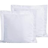 FLXXIE Microfiber European Pillow Shams Set of 2, Fade, Wrinkle and Shrinkage Resistant Soft Pillow Covers with Envelope Closure Euro Sham Covers (White, 26x26 Inches)