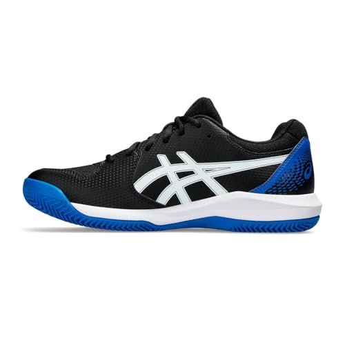TENIS ASICS DEDICATE 8 CLAY (SAIBRO) PRETO BRANCO E AZUL - 2024 (1041A448-002, BR, Adulto, Numérico,