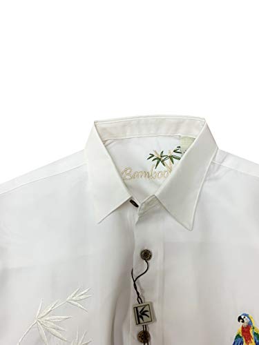 Bamboo Cay Men's Short Sleeve Flying Parrots or in Golf We Trust Embroidered Camp Shirts4